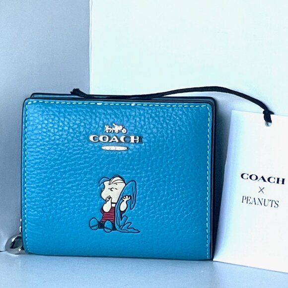 Coach x Peanuts 2025 Snap Wallet Linus CBN91 Snoopy 75th Anniversary Blue - Picture 8 of 8